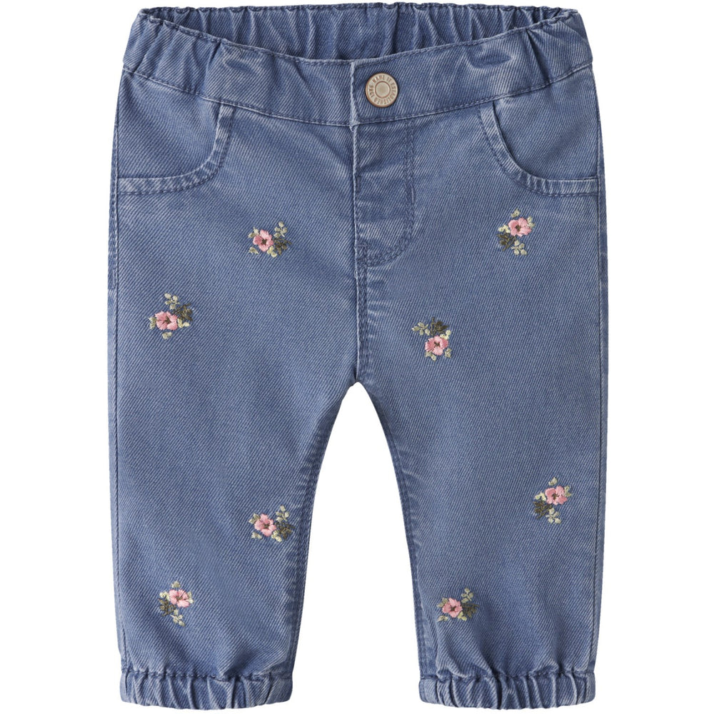 Køb Name It Medium Blue Denim Flower Emb Nbfrose Shaped R Emb Jeans 5321-Yb H