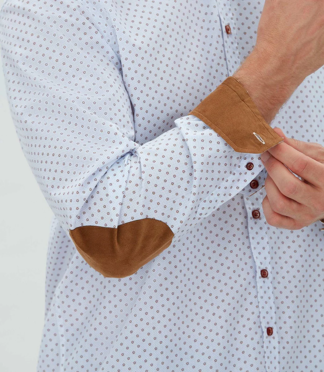 Chemise casual en coton camel 