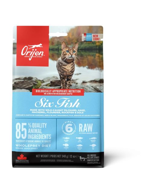 Orijen Whole Prey Six Fish Cat Sardines&Heek - Kattenvoer