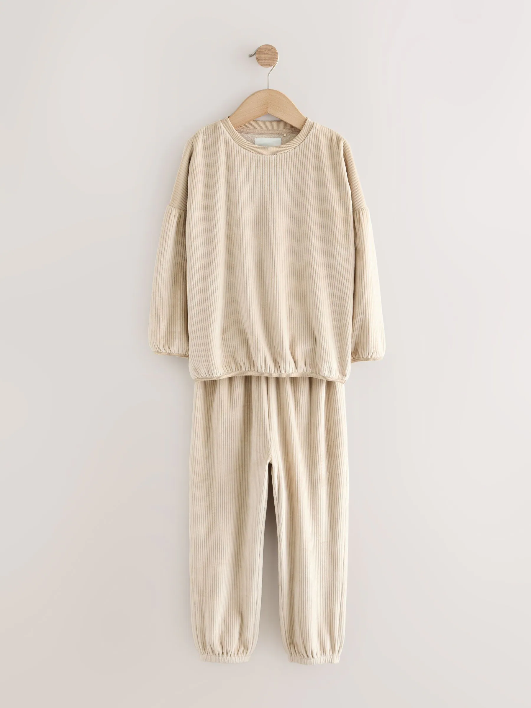 Crème geribbeld - Behaaglijke fleece pyjama (9 mnd-16 jr)
