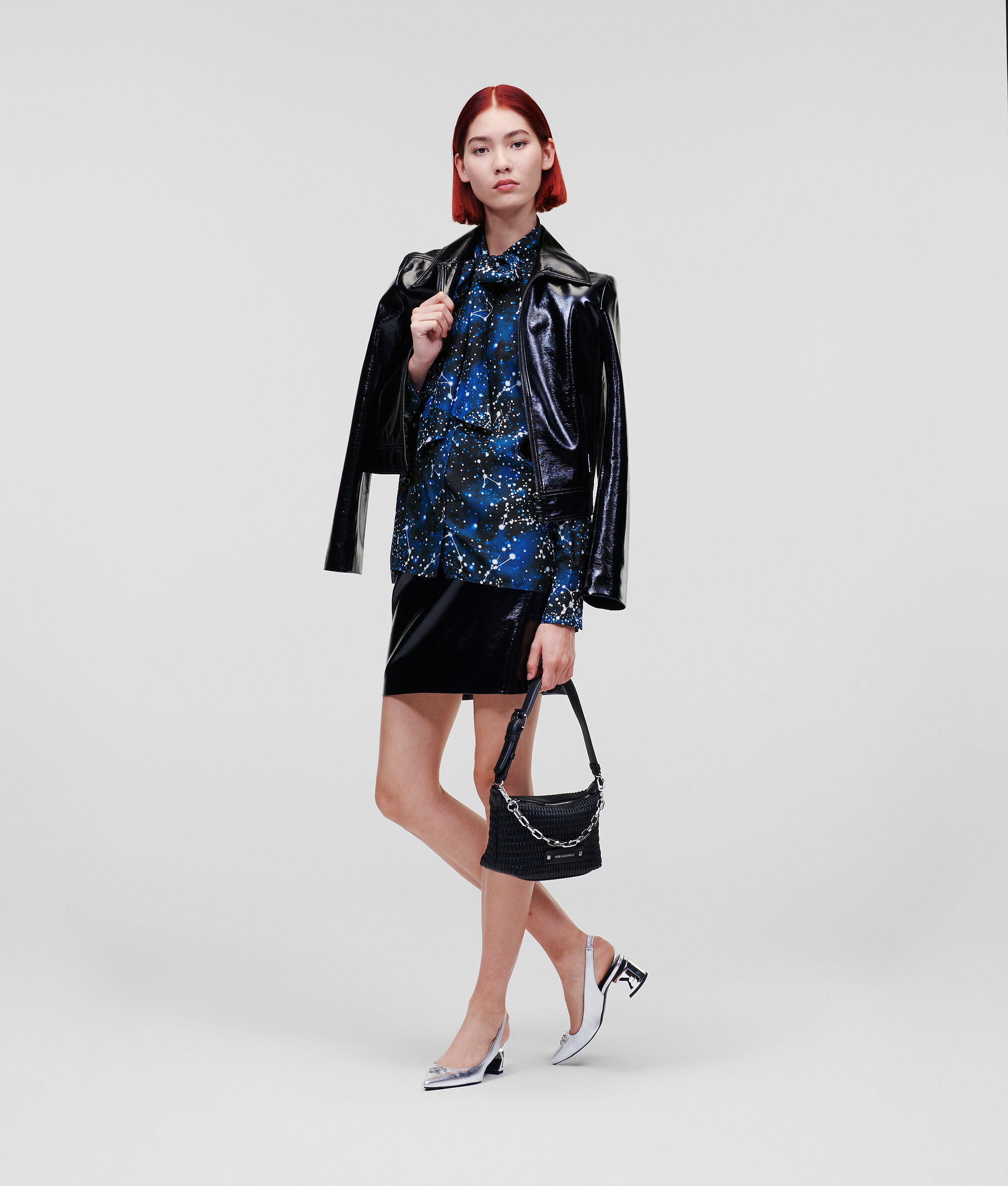 CHEMISE EN SOIE À MOTIF GALAXIE