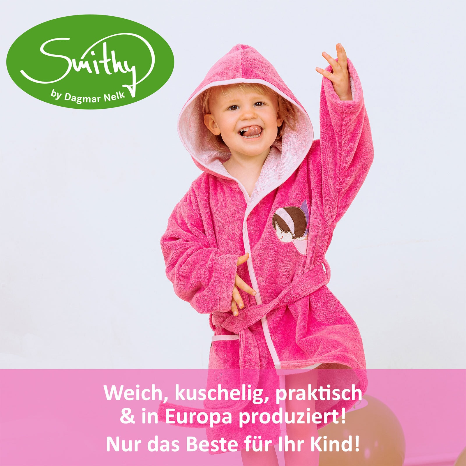 Smithy Bademantel ELFE 110/116 pink