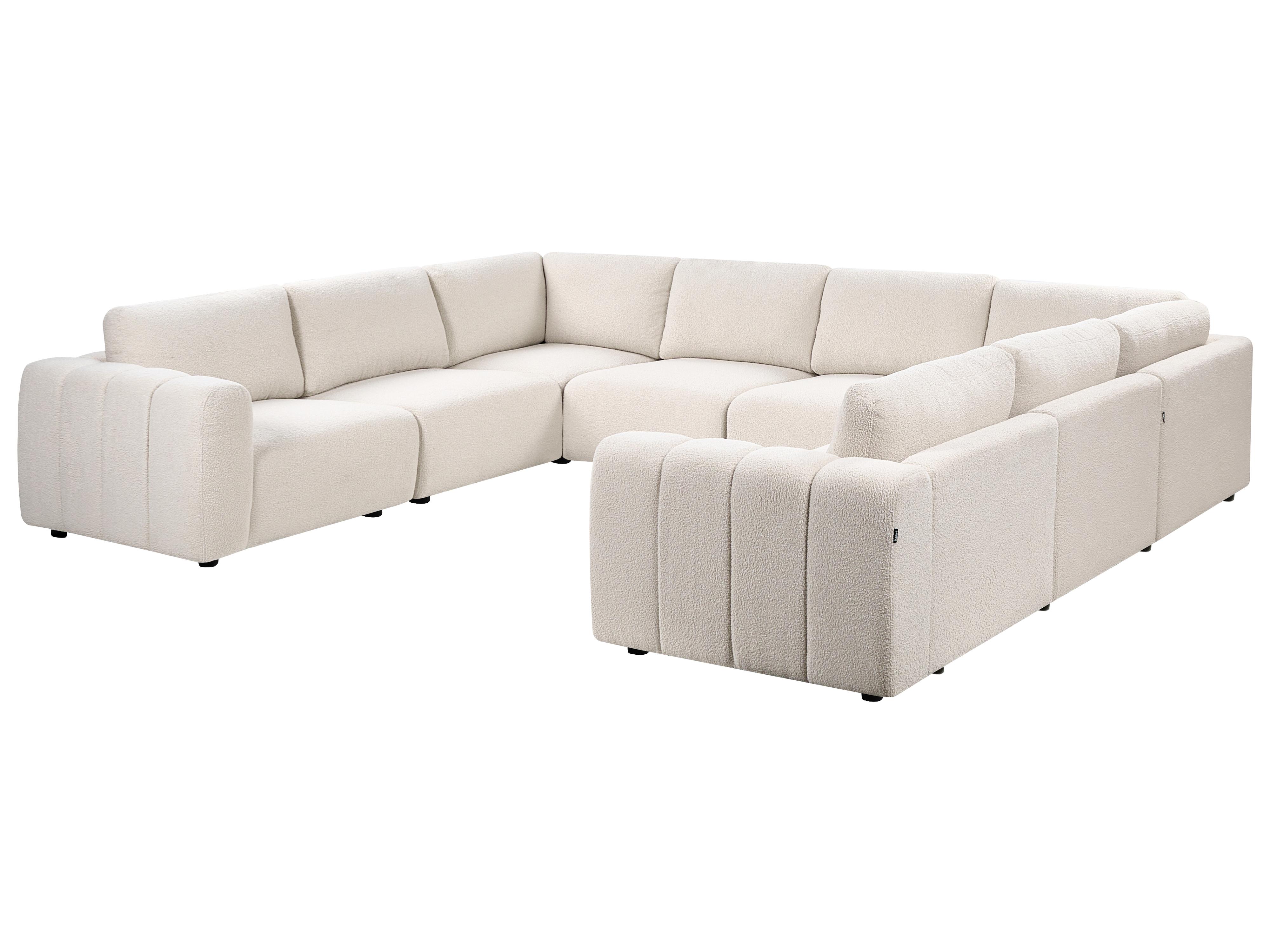 Modulaire U-vormige bank 8-zits KIVVIK Bouclé Gebroken wit