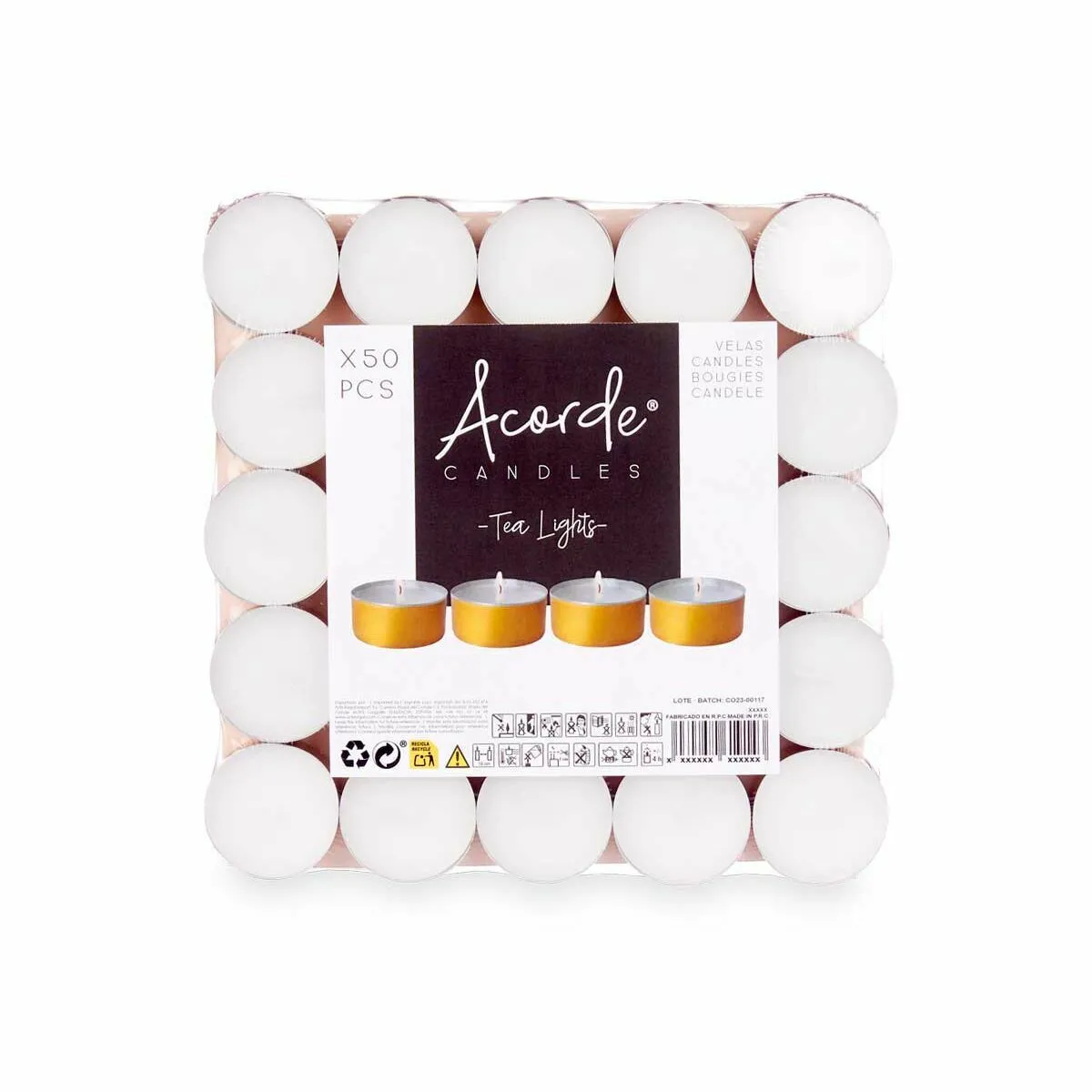 Acorde Ensemble Bougies Tea Lights 20 Unités