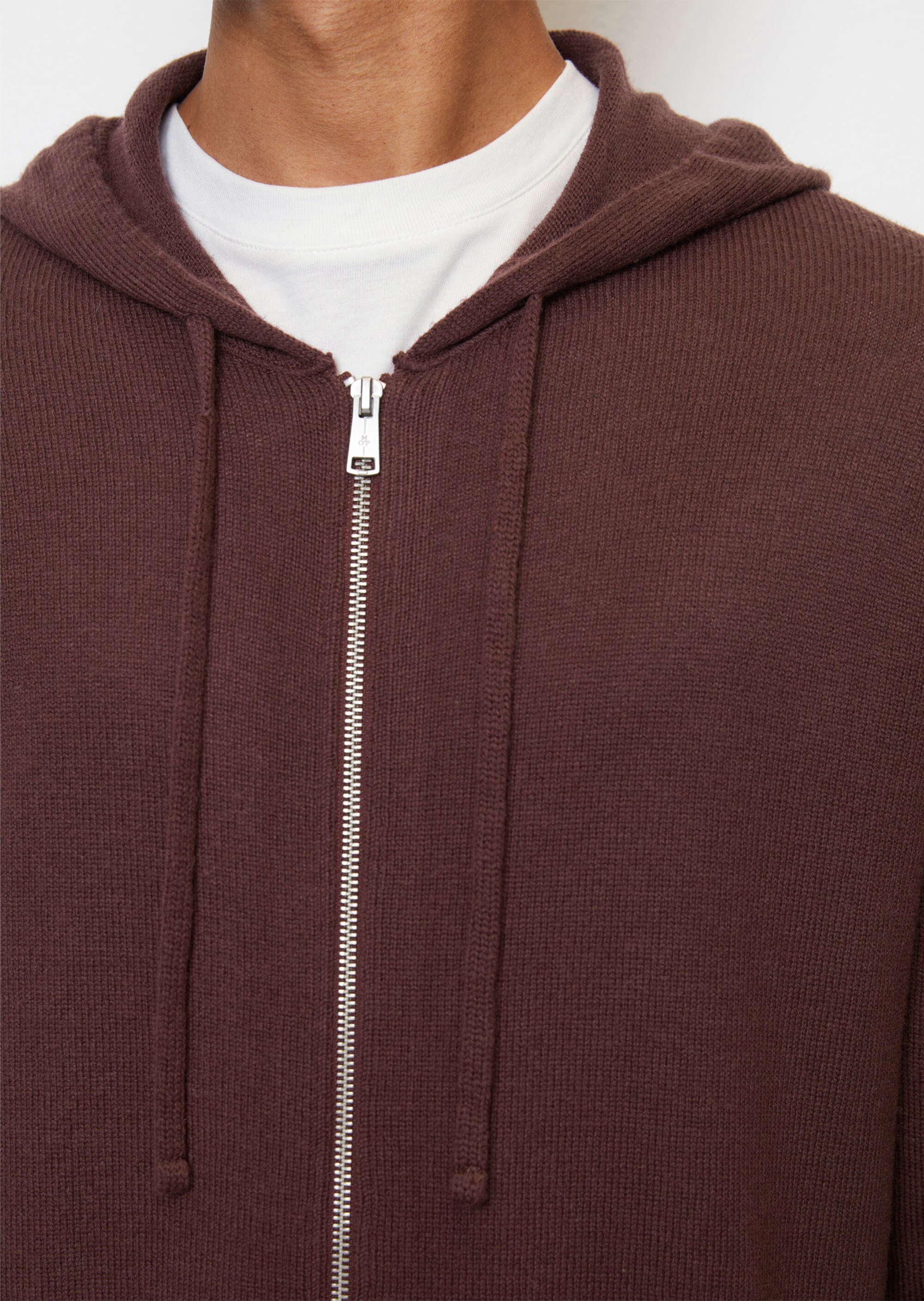 Kapuzen-Strickjacke regular aus softem Lambswool-Blend