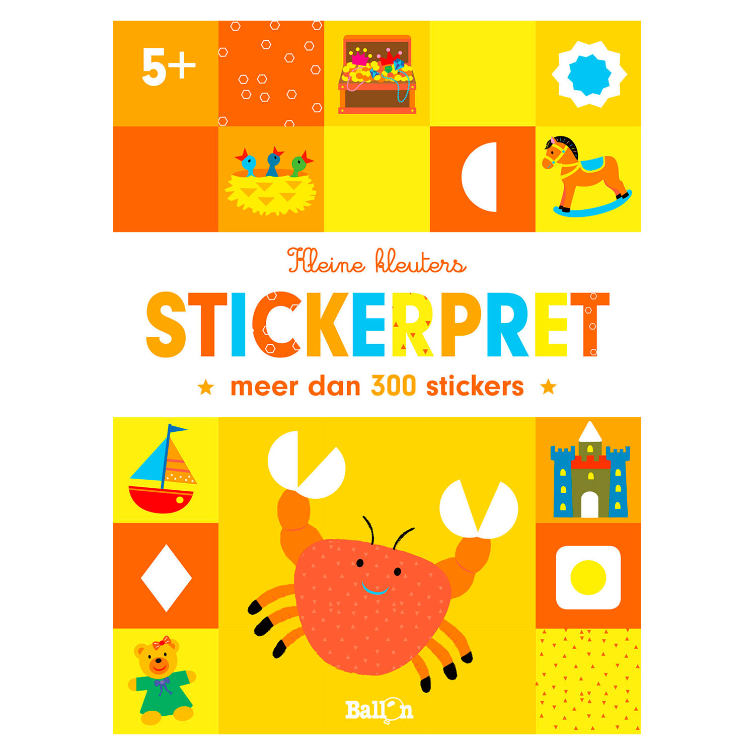Kleine Kleuters Stickerpret Krab 5+