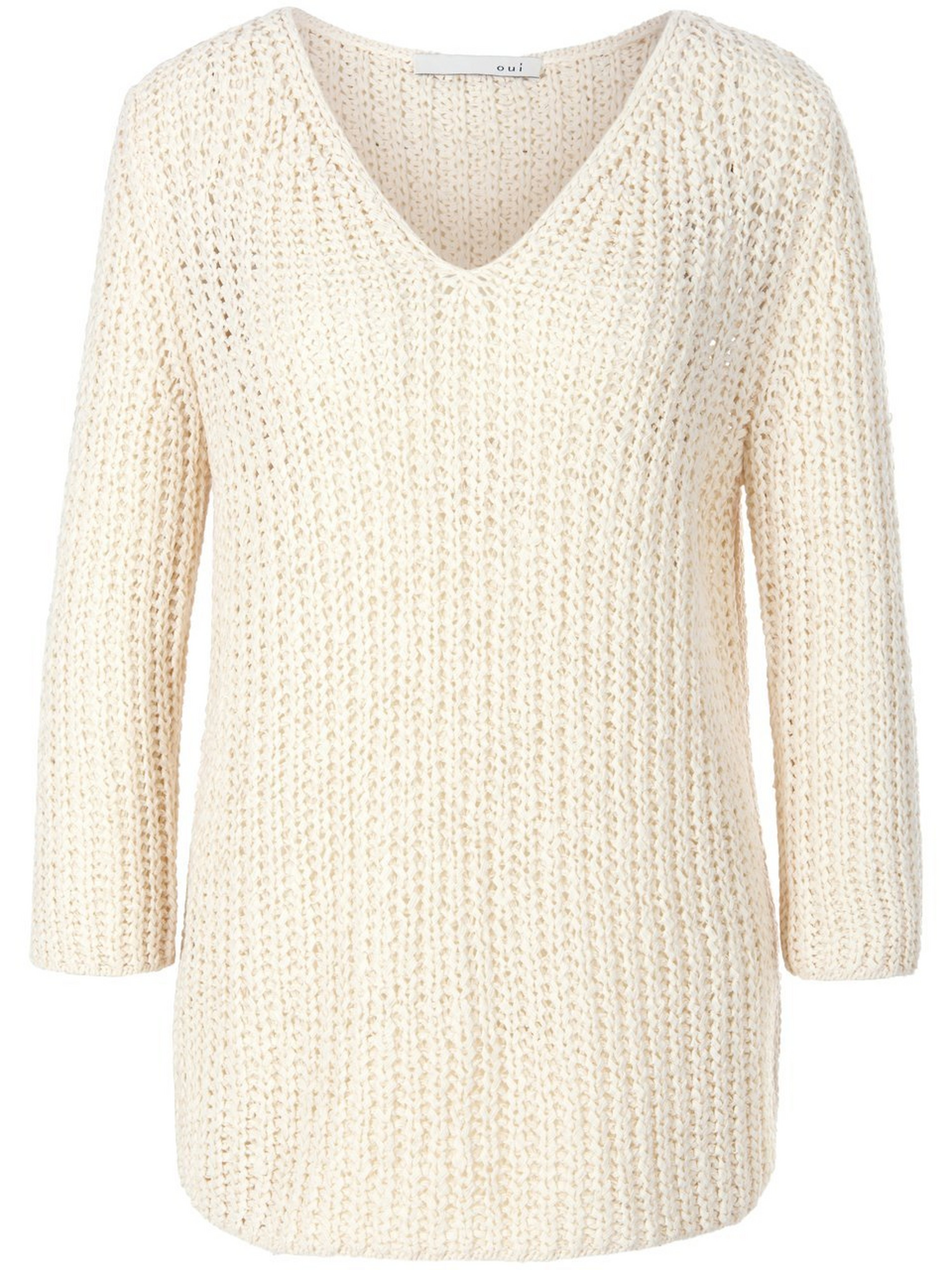 V-Pullover mit 3/4-Arm
