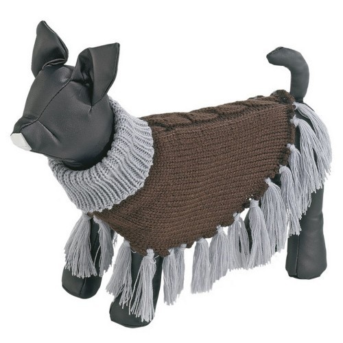 Suéter marrom estilo poncho para cães