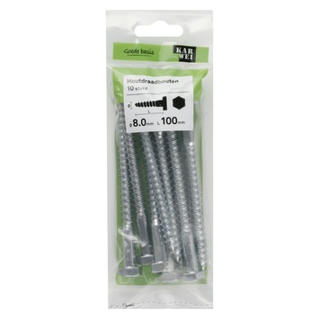 KARWEI houtdraadbout M8x100 mm 10 stuks