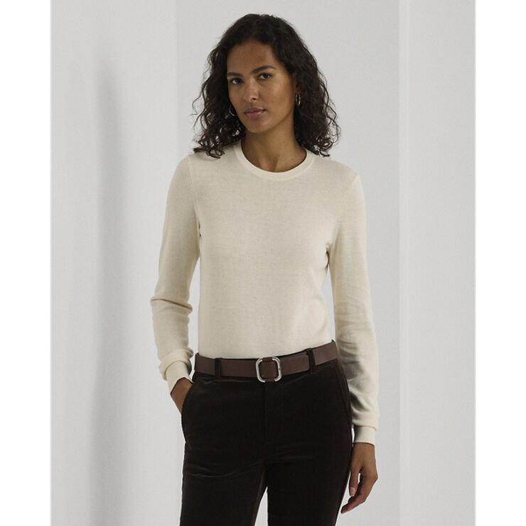 Lauren Ralph Lauren COTTON MODAL-LS SWEATER Mascarpone cream