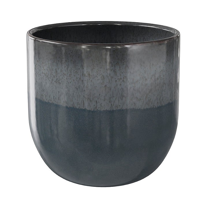 Gobelet GoodHome Boann en céramique coloris gris et bleu Ø9 x H.9 cm