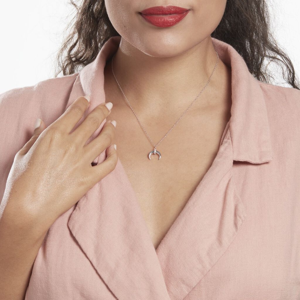 Collier Argent Sheri Oxydes De Zirconium