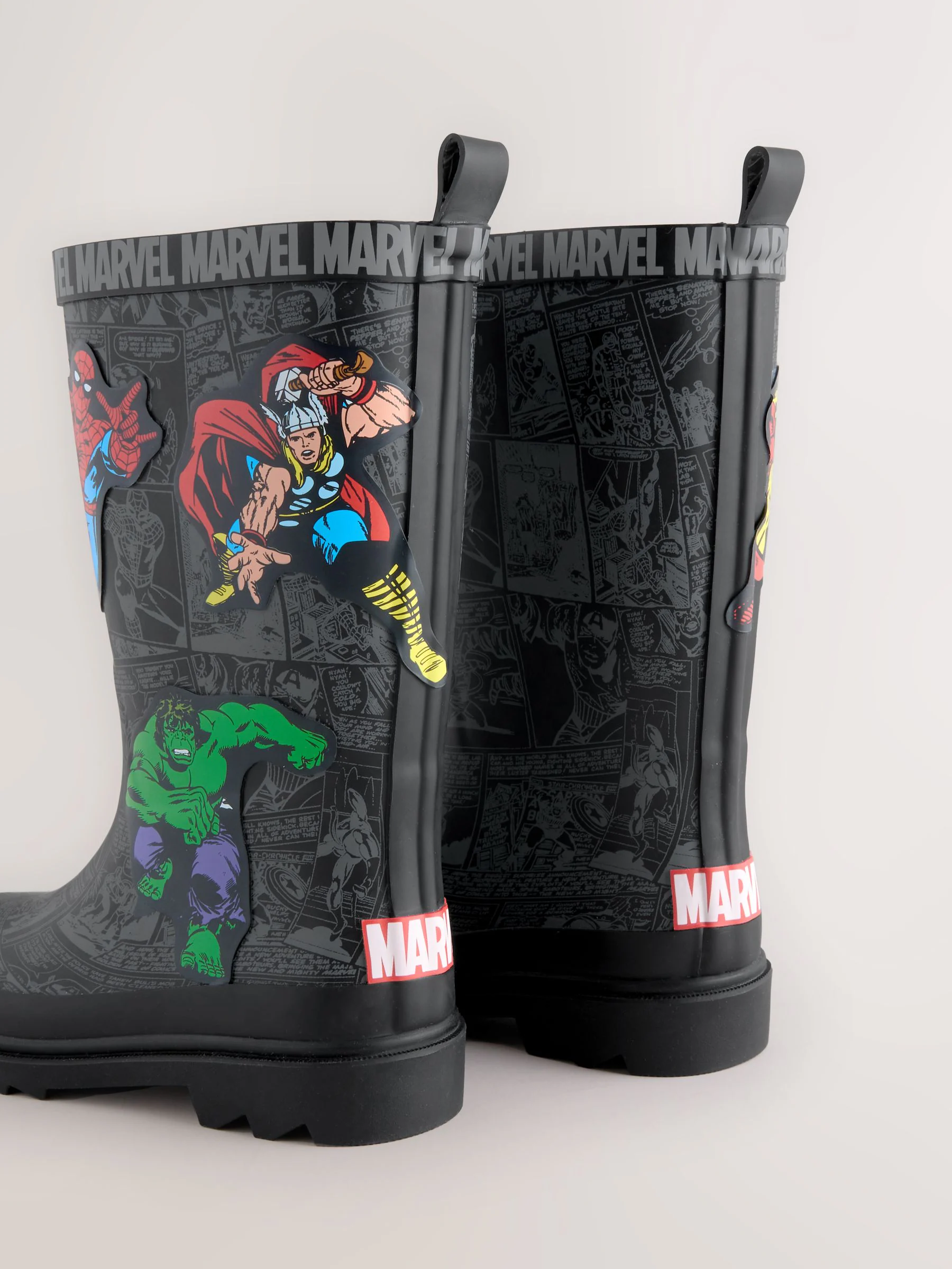 Zwart - Marvel Comic Print Laarzen