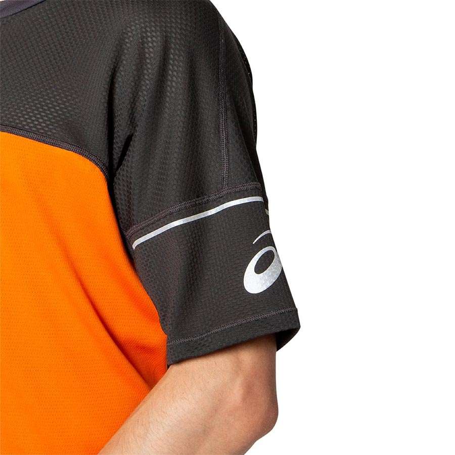 ASICS Fujitrail Hardloopshirt Korte Mouwen Oranje/Zwart Heren