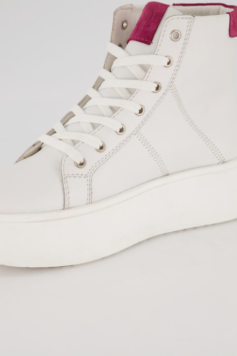 Leder-Sneaker, hoher Schaft, Weite H