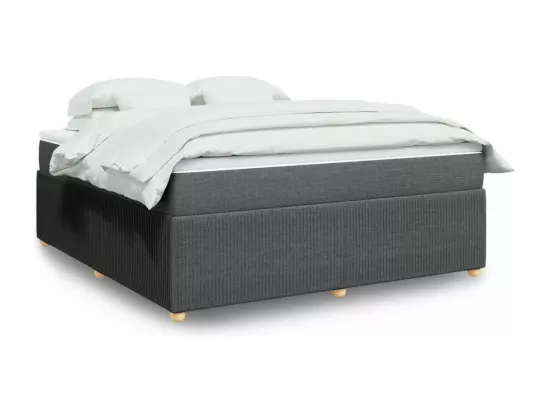 Sommier à lattes de lit avec matelas Gris foncé 180x200cm Tissu