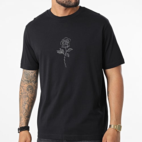 Tee Shirt Oversize Large White Eclipse Barbed Outline Noir