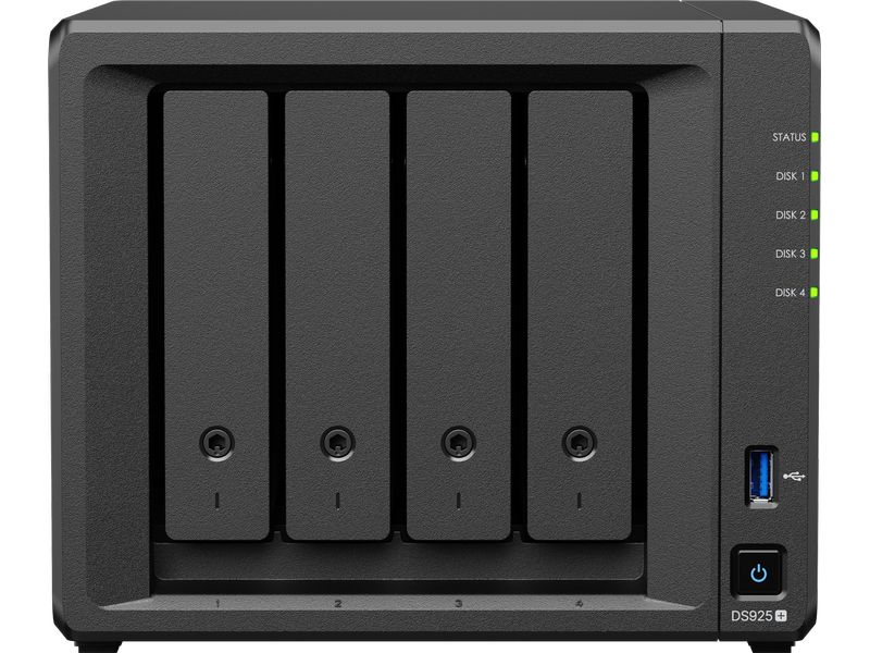 Synology NAS Diskstation DS925  4-bay Synology Plus HDD 64 Leistungsstarker NAS mit vier Einschüben