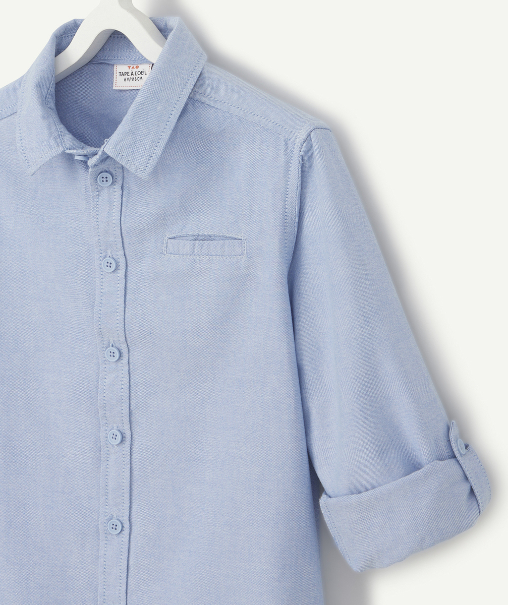 CHEMISE GARÇON EN COTON BLEU