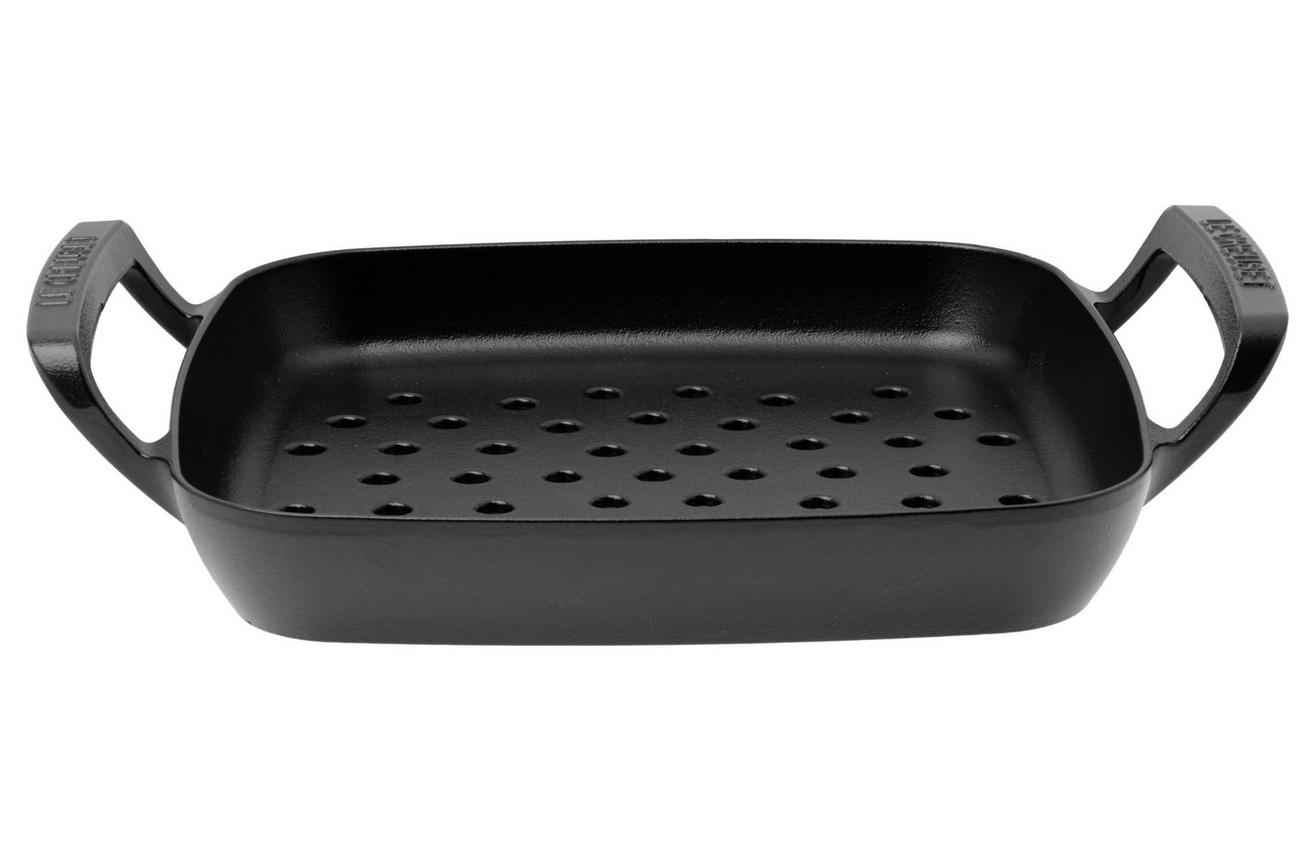 Le Creuset BBQ Outdoor Collection 20271300000005 Cast Iron Square Grilling Pan, grillpan geperforeerd, 30 cm