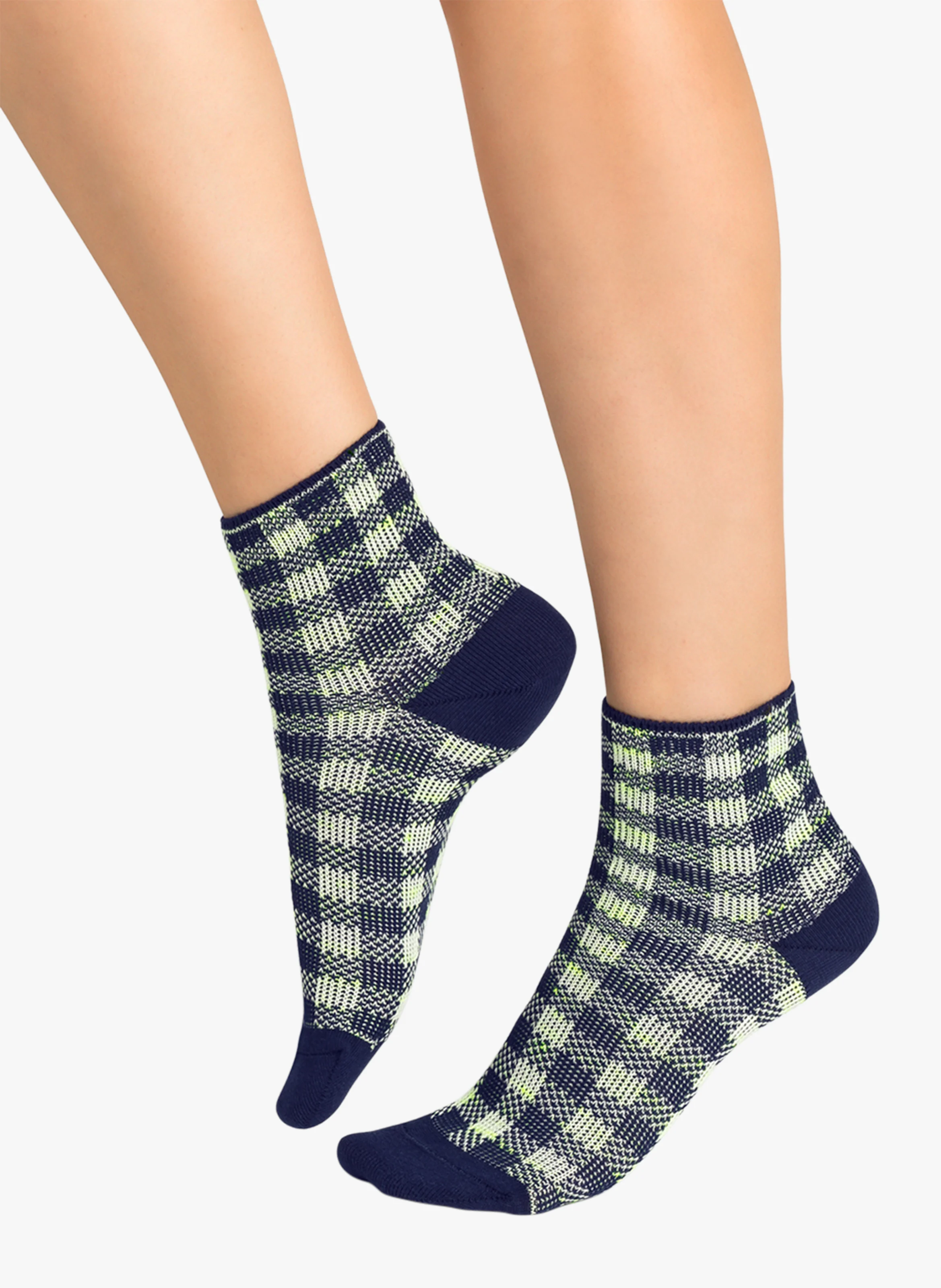 Chaussettes courtes imprimées en coton mélangé | Bleu