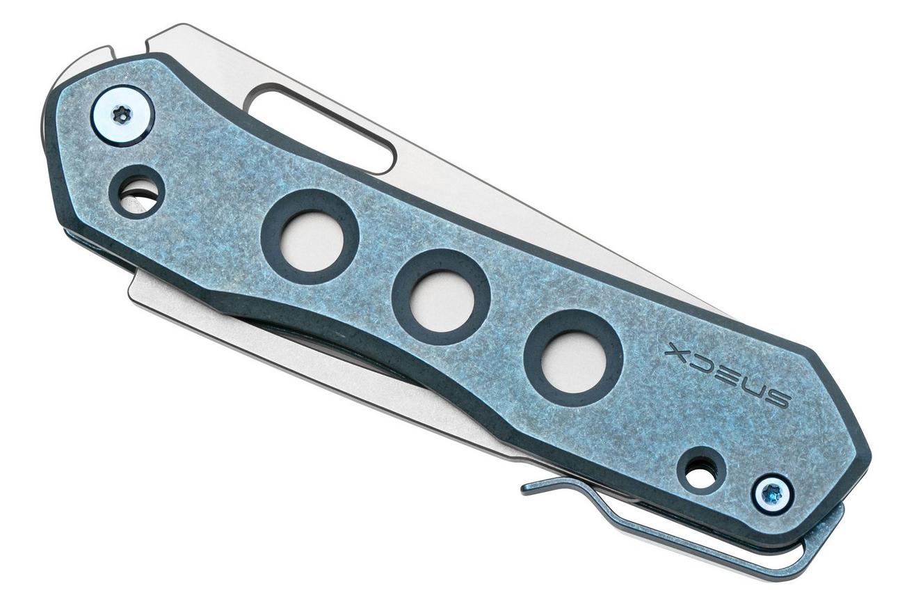 WE Knife Vision R 21031-3 Blue Titanium, Silver Bead Blasted zakmes, Snecx design