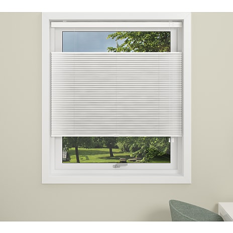 DEBEL Touch Split Plisségardin 140 x 160 cm - hvid