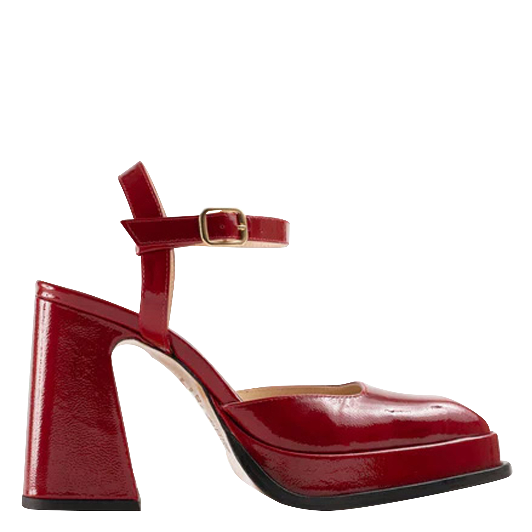 MALASANA - Escarpins à bout carré en cuir vernis | Rouge