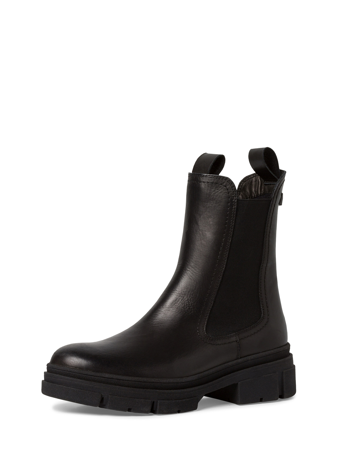 Tamaris Jet Black Leather Chelsea