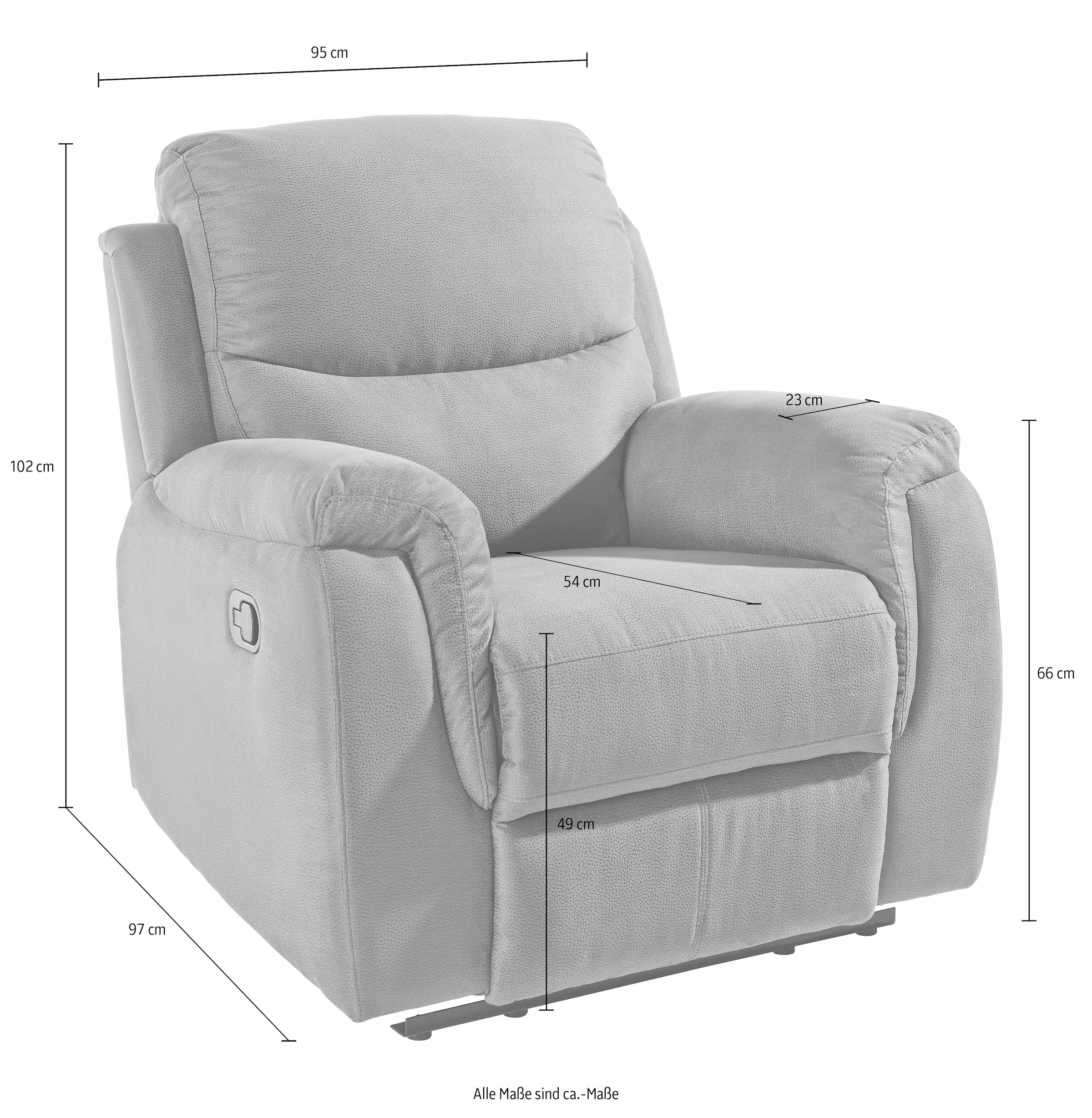 ATLANTIC home collection Relaxsessel »Diana« mit Relaxfunktion und Federkern, hohe Belastbarkeit