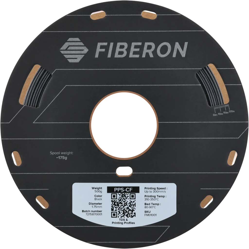 Polymaker  Fiberon™ PPS-CF10 Black, 1,75 mm / 500 g    Hochleistungsfilament mit Kohlefasern für anspruchsvolle Anwendungen