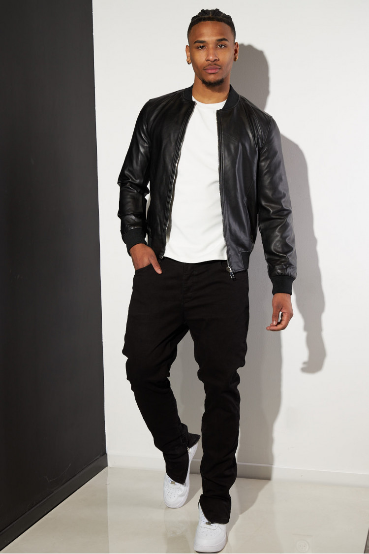 Veste en simili cuir noire