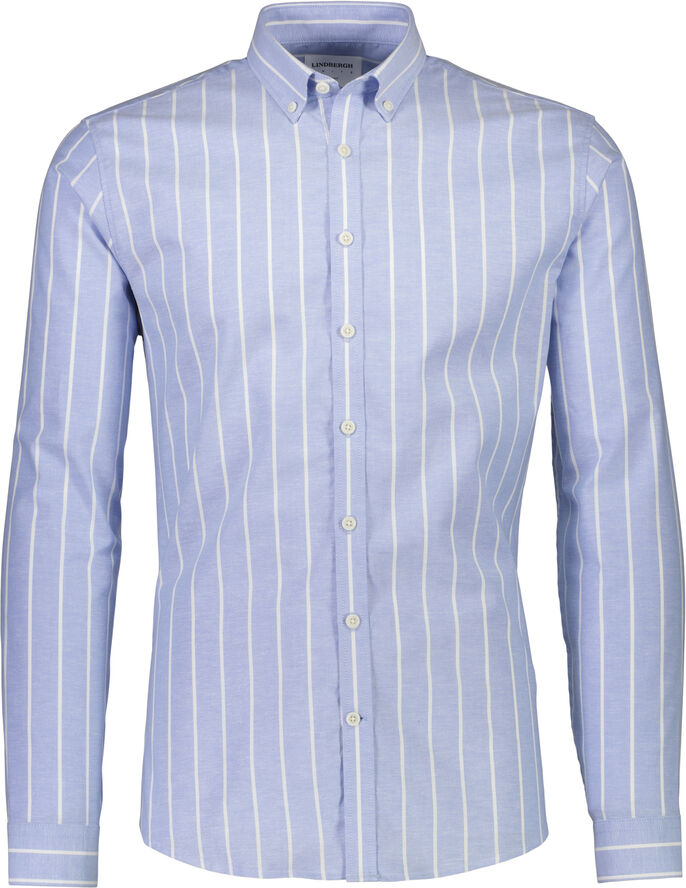 Lindbergh Striped superflex oxford L/S Lt blue