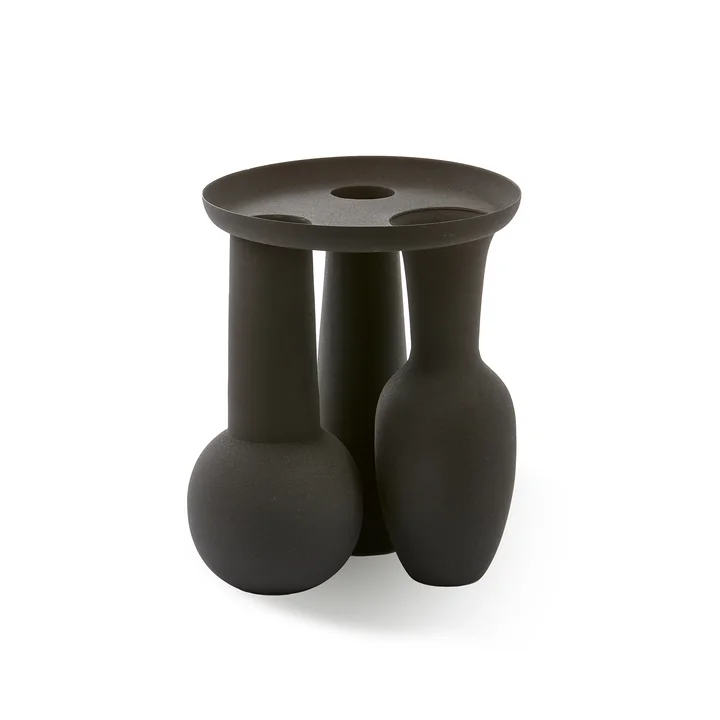 Pols Potten - Roman Vase & Plate, schwarz