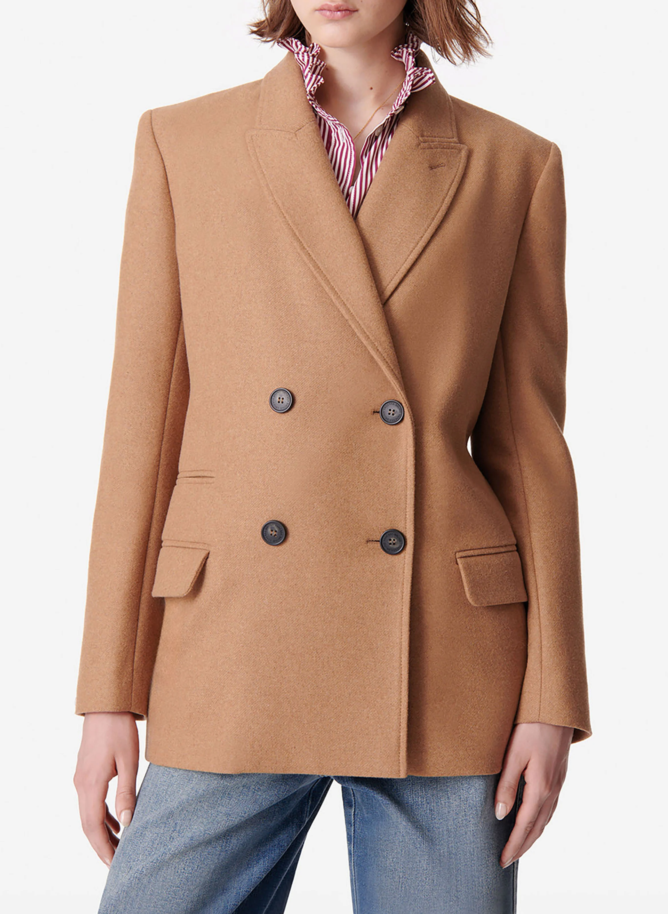 DAMARYS - Veste de tailleur en laine mélangée | Marron