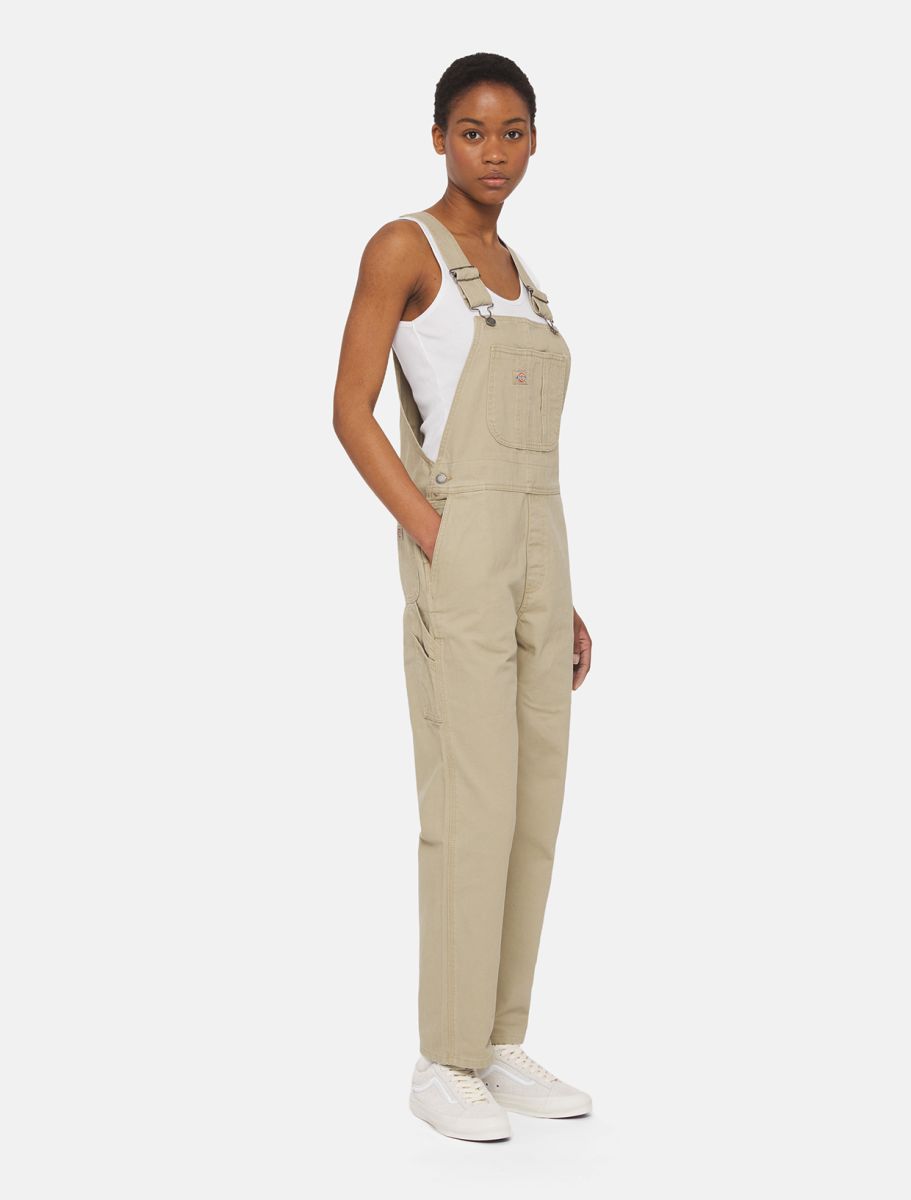 Dickies Women Duck Canvas Bib Desert Sand