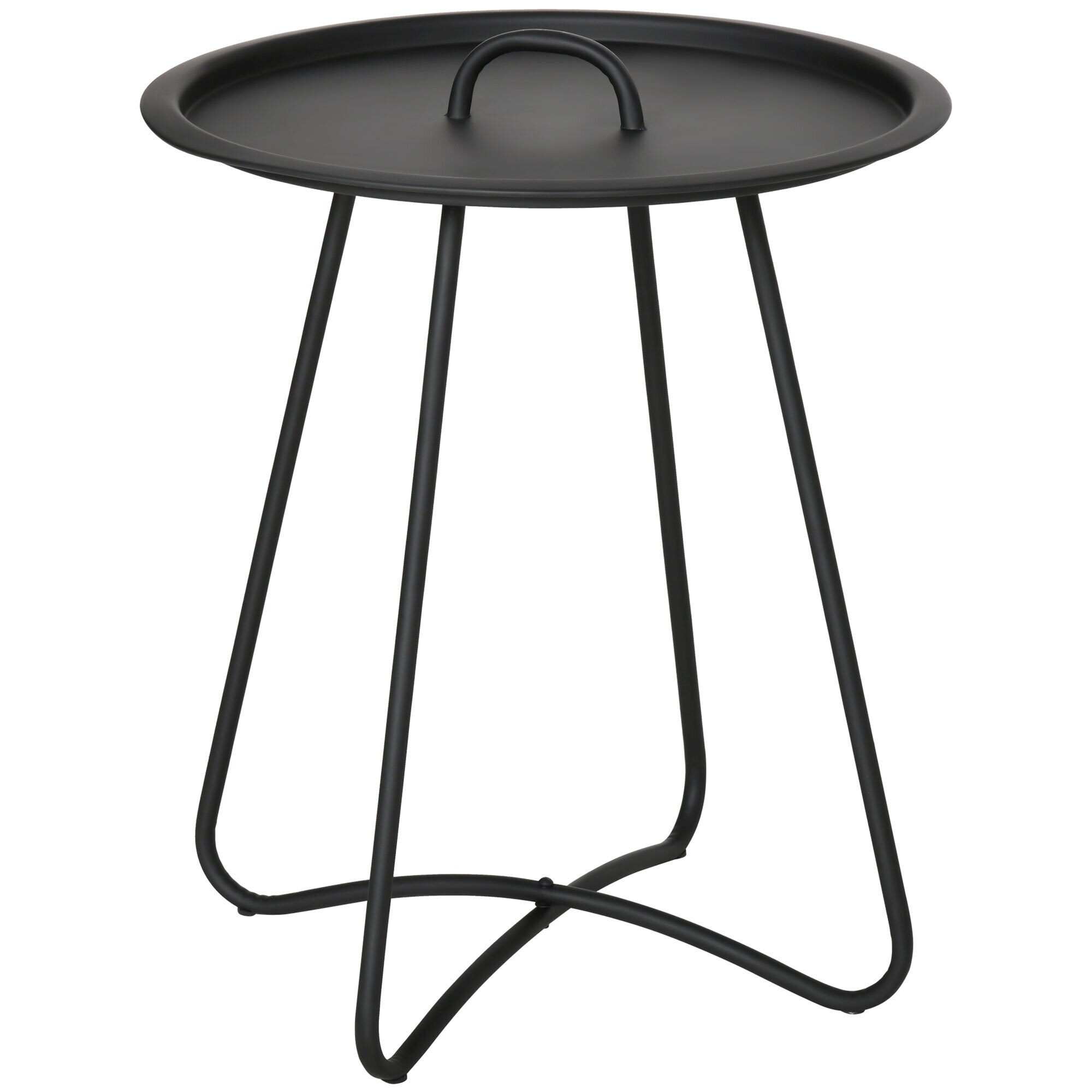 Outsunny Beistelltisch für den Garten schwarz 46 x 46 x 56 cm (BxLxH)