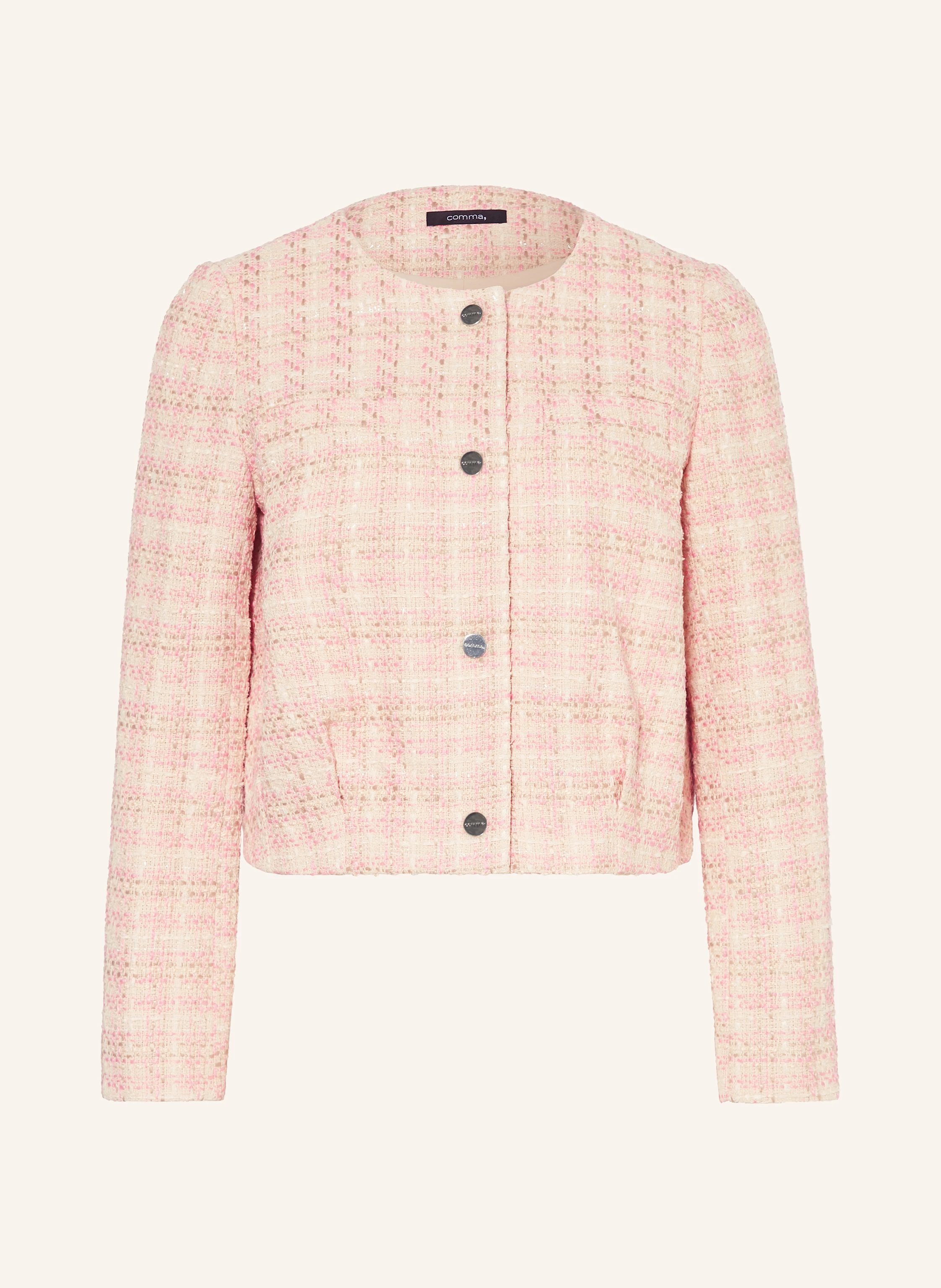 comma Tweed-Jacke mit Glitzergarn