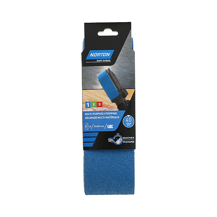 Bande abrasive Universal 76 x 533 mm, Grain 40 - 3 pièces