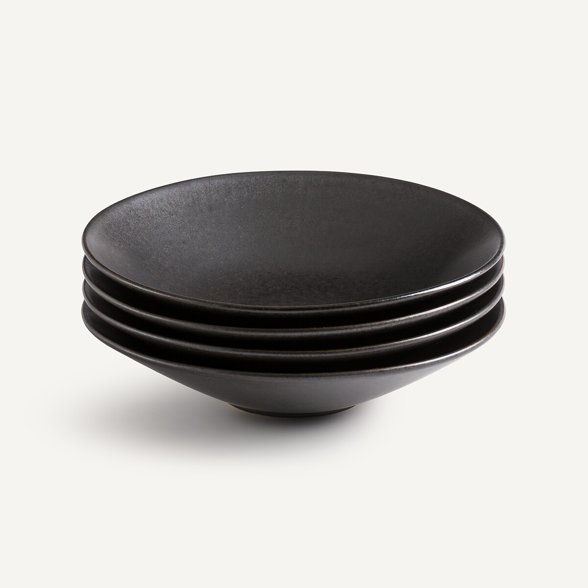 AM.PM<br>Conjunto de 4 pratos de cerâmica vidrada para massa, Kanso