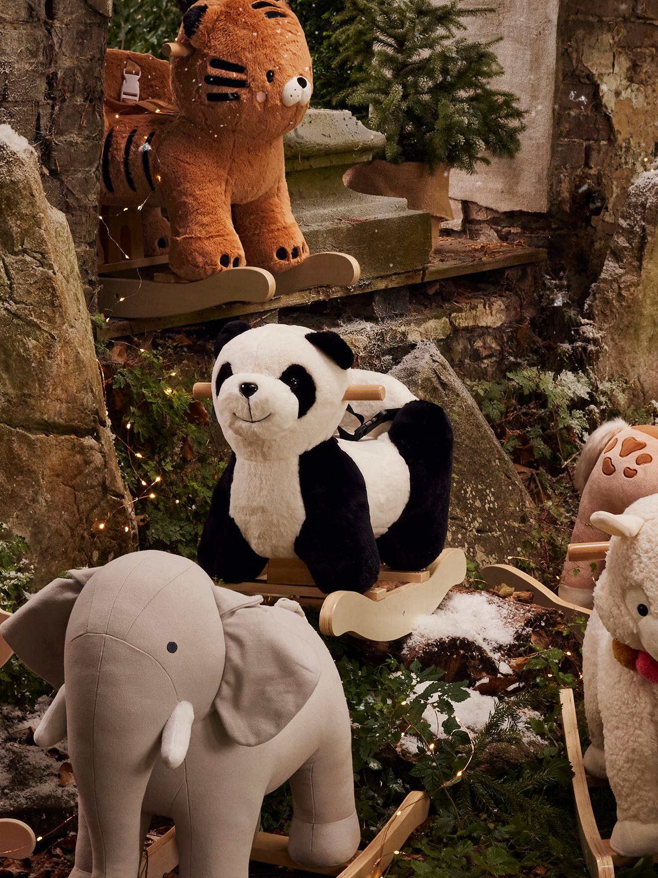 Cadeira de balanço infantil panda branca
