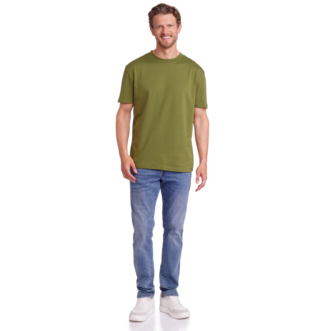 Jonas Nielsen Herren T-Shirt im Oversized-Look oliv