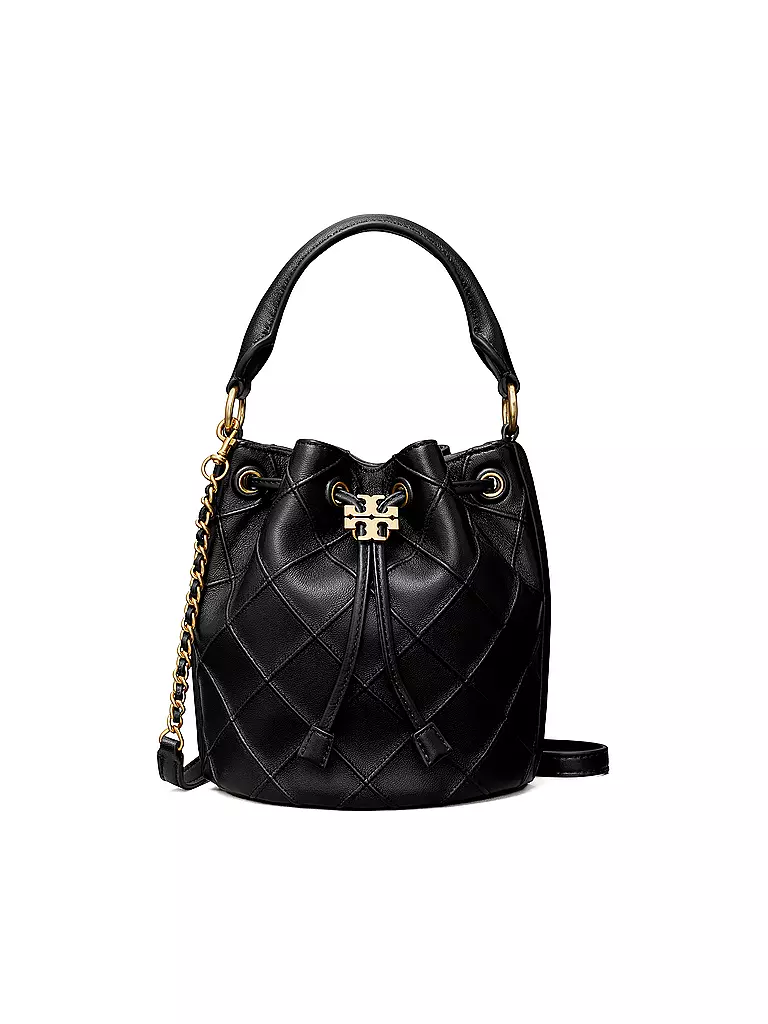 TORY BURCH Ledertasche -Bucket Bag FLEMING S schwarz