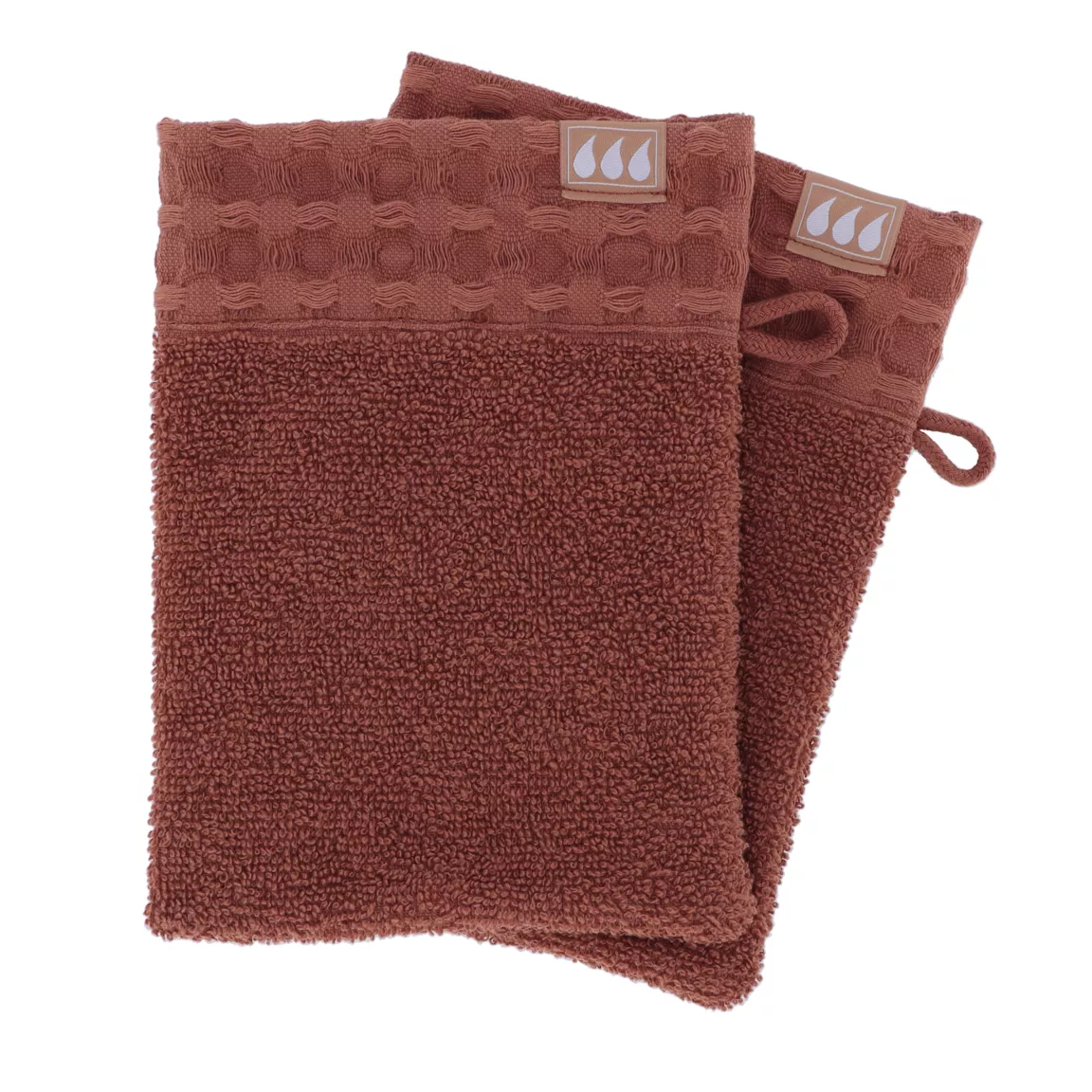Lot de 2 gants de toilette coton (15 x 21 cm) Season Color Ambre