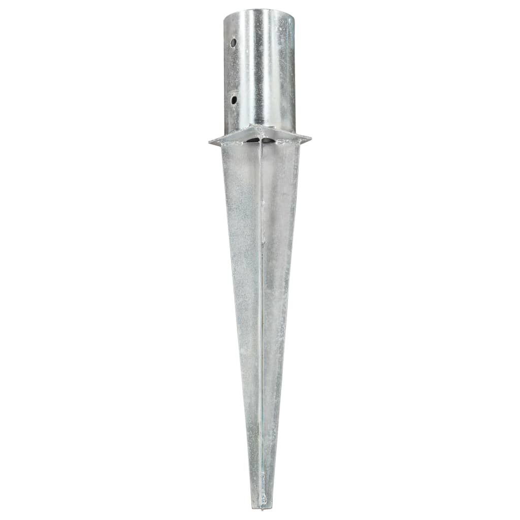 vidaXL Grondpennen, 6 stuks, zilver, 8x61 cm, gegalvaniseerd staal
