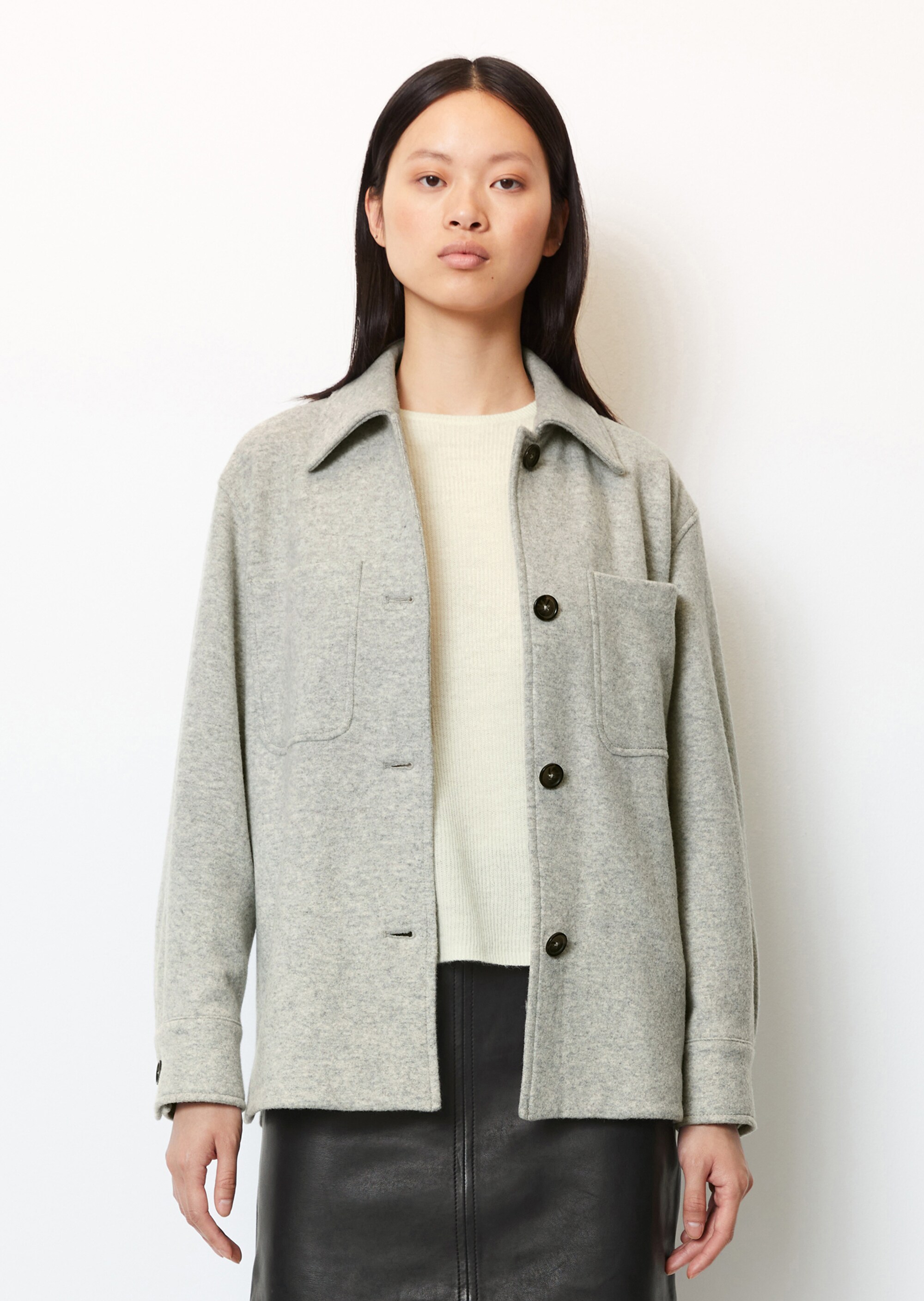 Edle Jersey-Shirt-Jacke aus italienischer Wolle-Mix-Qualität