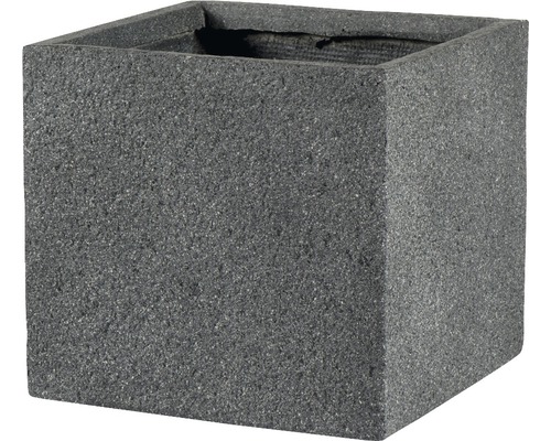 Atlanta plantenbak van kunststeen, 23x23x23 cm, zwart