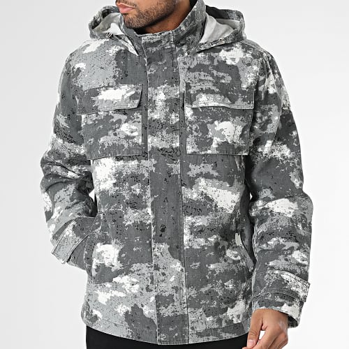 Veste Zippée Gris Camouflage