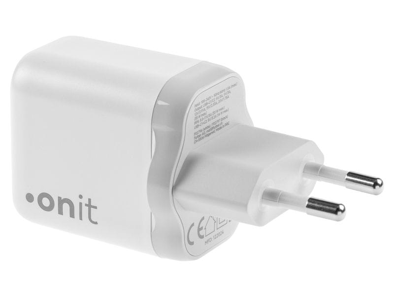 onit USB-Wandladegerät Dual 2C 35 W GaN Weiss Ladeadapter mit zwei USB-C-Ports