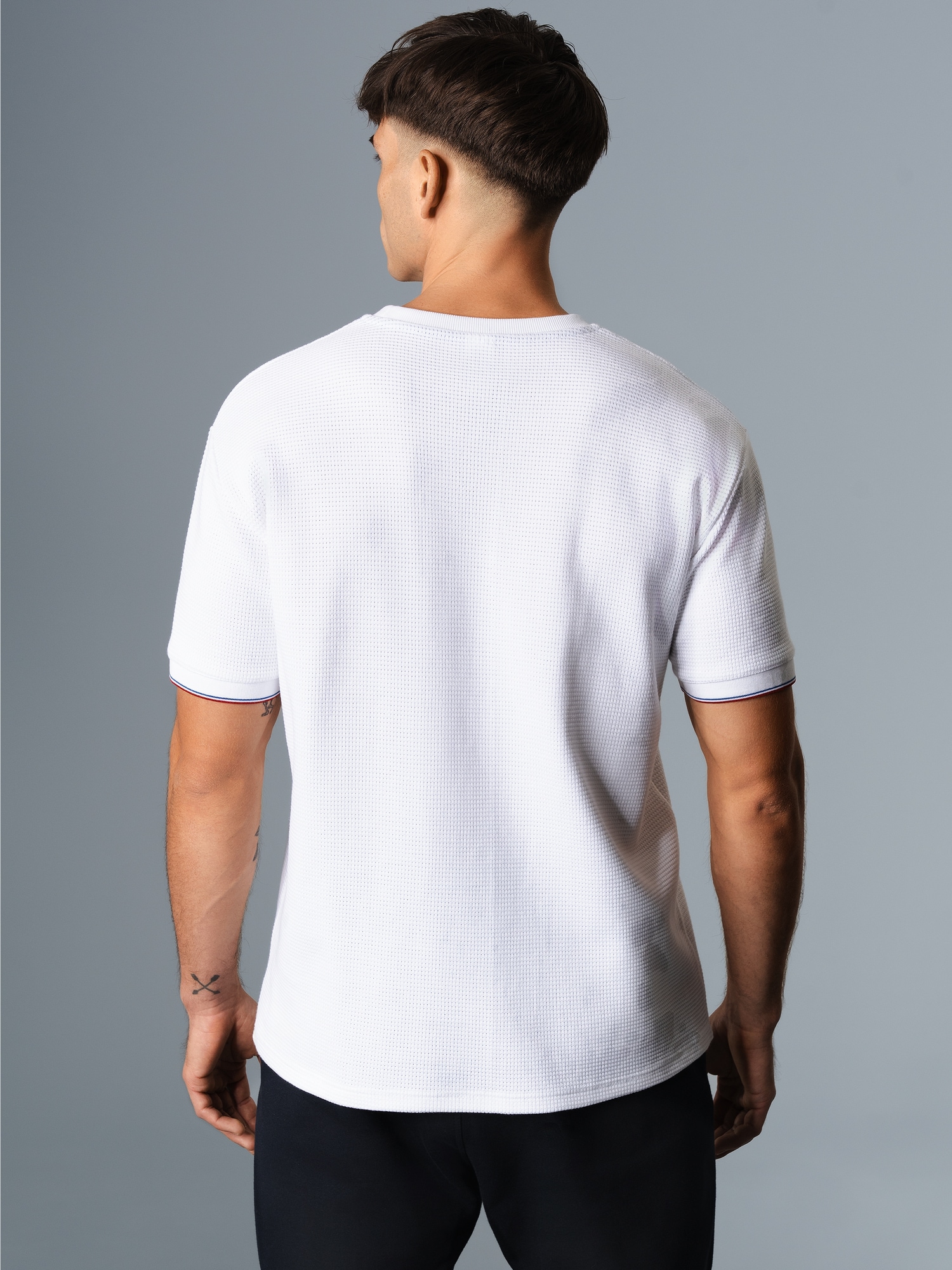 Oversized T-Shirt in Waffeloptik Weiss